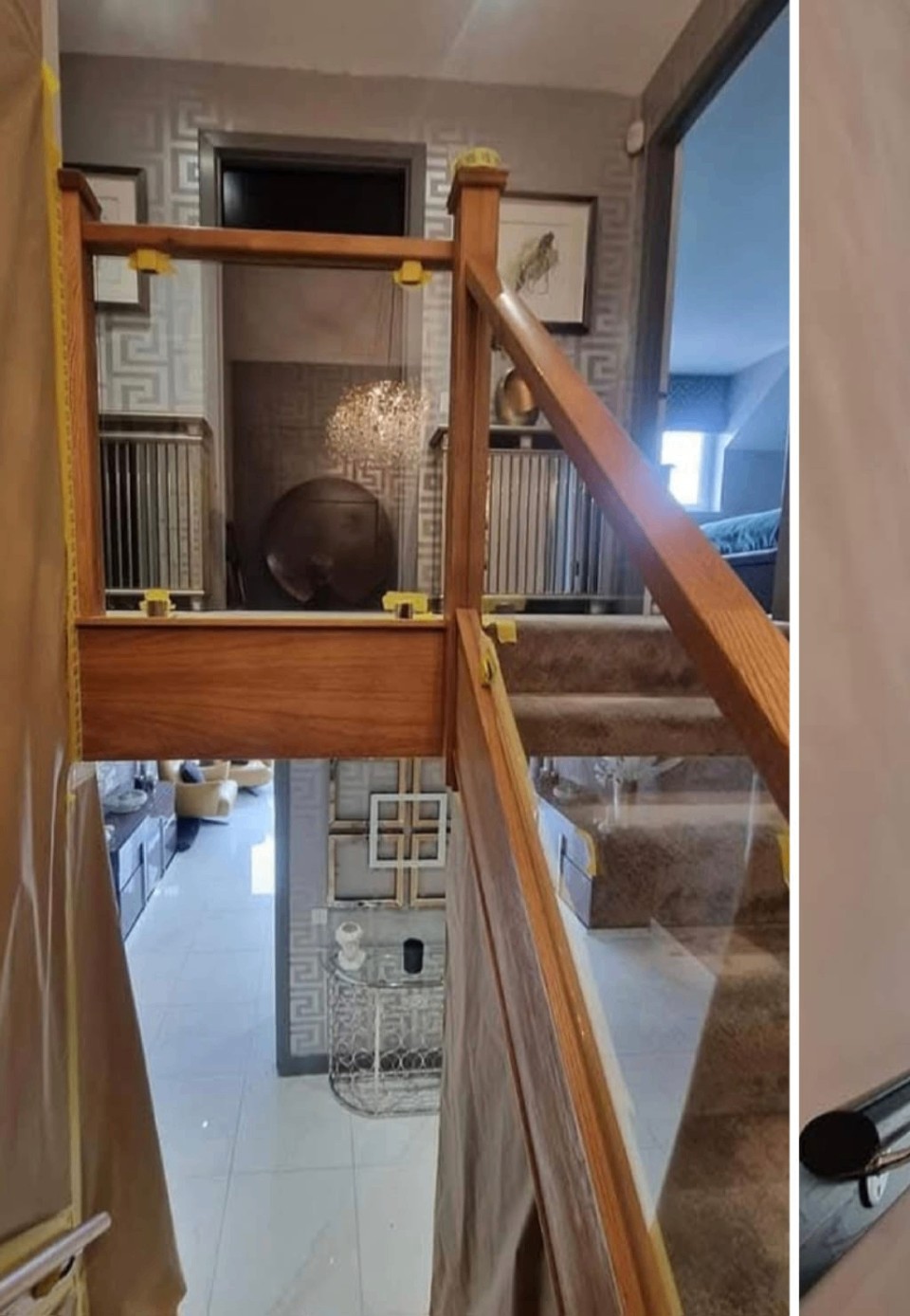 Before — Interior Staircase — Timber to Black