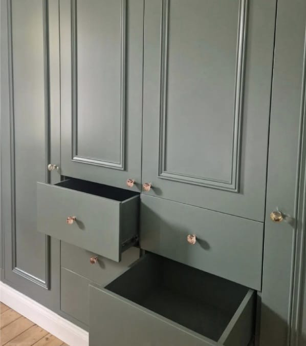 After — Fitted Wardrobes — Bare MDF to Sage Green